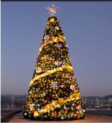 LED colorful lights with rainbow dimming and chasing light, a large Christmas tree measuring 20-30 m